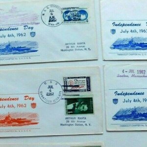 US Naval Vessels (7), Cancelled July 4, 1962 cancel, Farragut Chapter 3 USCS