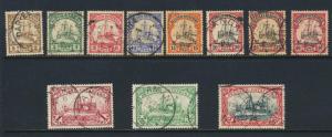 GERMAN EAST AFRICA 1900 SET, VF USED Sc#11-21 (SEE BELOW)