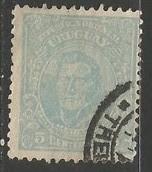 URUGUAY 205a TYPE II LIGHT BLUE VARIETY 1068G-2