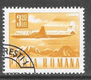 Romania 1985: 3.20L Ilyushin Il-18 Airliner over Mountain Landscape, CTO, F-VF