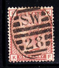 Great Britain used #79 1p Victoria Position: FF Cancel: Duplex SW 28