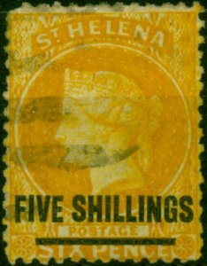 St Helena 1868 5s Orange SG20 Fine Used