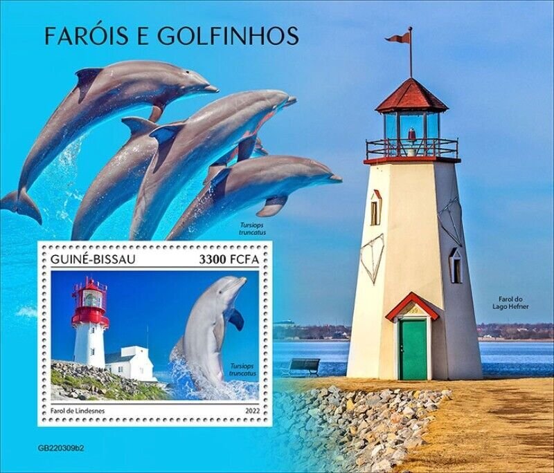 Guinea-Bissau - 2022 Lighthouses & Dolphins - Stamp Souvenir Sheet - GB220309b2