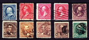 US  Used, Sc 264-273 1895 Issue 
