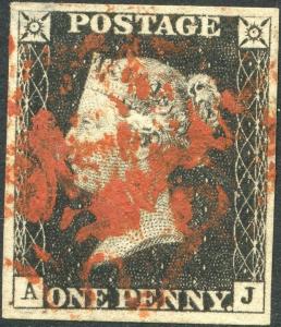 GB #1 USED XF WITH RED CANCEL, THIN AT SMALL CORNER CV $350.00 BP0629