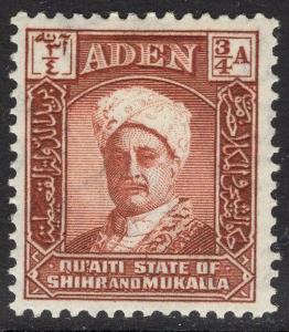 ADEN-HADHRAMAUT SG2 1942 ¾a BROWN MTD MINT