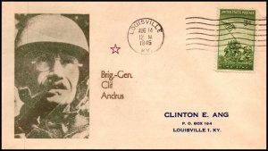 14 Aug 1945 WWII Patriotic Cover Brig-Gen Andrus Linto Sherman 1073