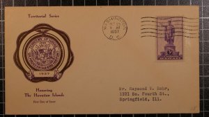 Scott 799 - 3 Cents Hawaii - Rice FDC - Typed Address - Planty 799-12