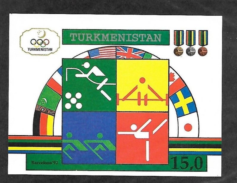 TURKMENISTAN Sc 23 NH ISSUE of 1992 Imperf Sports Olympics 