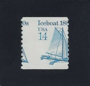 2134 Scarce Misperf Error / EFO Single Iceboat Transportation Series Mint NH