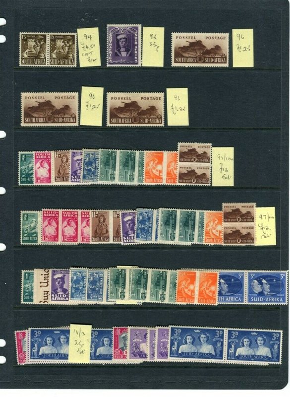 SOUTH AFRICA; 1938-40s early GVI issues useful small Mint STOCK LOT