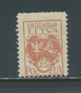 Central Lithuania 1920 25 Marka, Coat of Arms