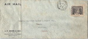 British Guiana 48c Forest Road 1936 Air Mail G.P.O., British Guiana Airmail t...