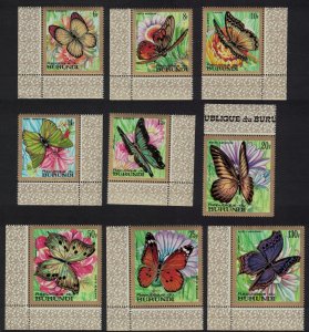 Burundi Butterflies 9v Airmail KEY VALUES Margins 1968 MNH SG#378-386