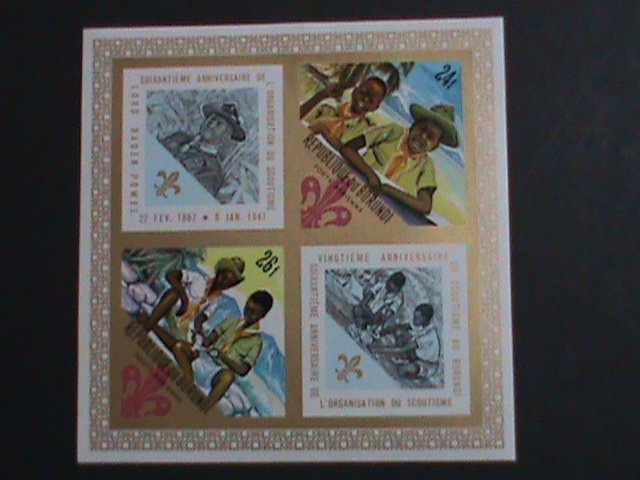 BURUNDI-1967-SC#C44-5 60TH ANNIVERSARY- SCOUT JAMBOREE-IMPERF:MNH S/S SHEET-VF