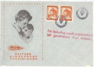 13028 - AUSTRIA  - POSTAL HISTORY - BALLOON CHILDREN Special Flight  Card 1955