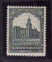 Newfoundland-Sc#158- id7-unused NH 28c grey green PO-1928-well centered-