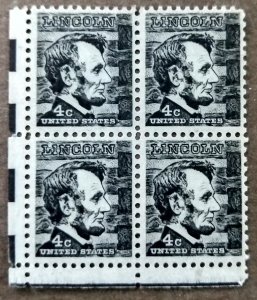 United States #1282a 4c Abraham Lincoln MNH block of 4 (1965)