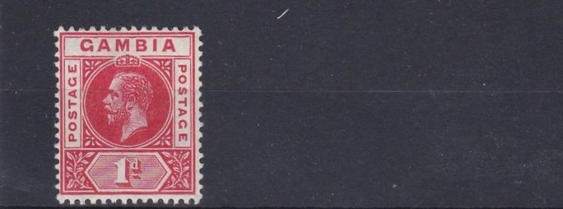 GAMBIA  1912 - 22  SG 87     1D  RED   MH 