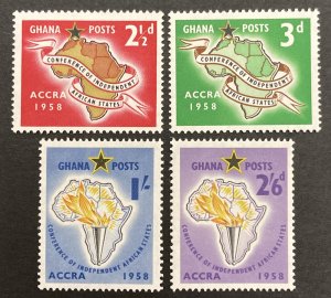 Ghana 1958 #21-4, Independent African States, MNH.