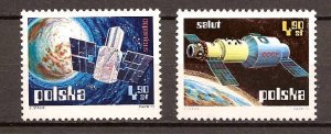 Poland - 1973 - Mi. 2255-56 (Space) - MNH - PO013