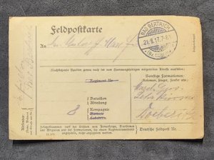 WW1 WWI Imperial German soldier Wartime Feldpost Germany Military postcard 1917