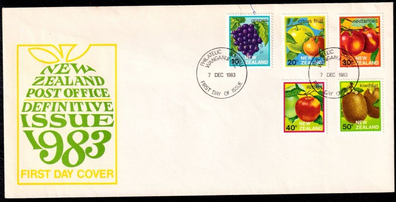New Zealand 1983 Fruits First Day Cover FDC SC 761-765