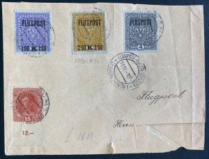 1918 Lemberg Austria Early Airmail Cover To Vienna Sc#C1-C3