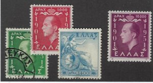 Greece  SC#545-548 Used hr F-VF SCV$16.80.....Great Opportunity!