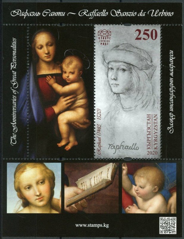 Kyrgyzstan Art Stamps 2020 MNH Raphael 500th Memorial Anniv Paintings 1v M/S 