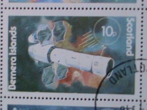 BERNERA ISLANDS-SCOTLAND-1978 SPACE PROGRAMS-CTO SHEET WITH FIRST DAY CANCEL
