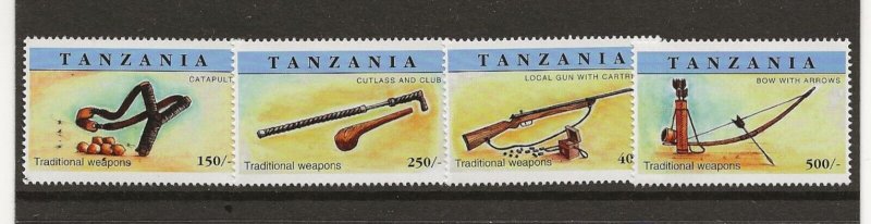 Thematic Stamps  TANZANIA 1988 Weapons    set of 4   MNH
