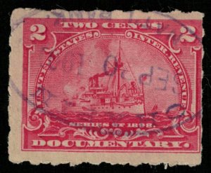 US, SC #R164p, 2 cents, DOCUMENTARY, BATTLESHIP (3798-Т)