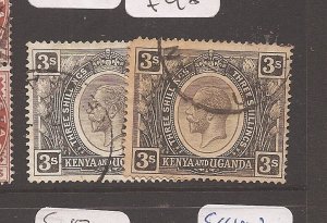Kenya & Uganda 1923 KGV 3/- SG 90,90a VFU (7asy) 
