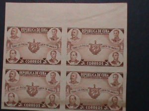 ​CUBA-1942-SC#369 80 YEARS OLD- WORLD FAMOUS PERSONS IMPERF-MNH BLOCK -VF