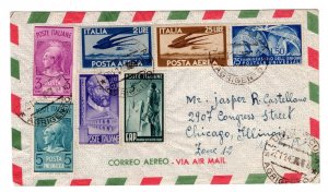 Italy 1949 Cover Unusual Franking With Airmail & Pnuematic Issues to USA