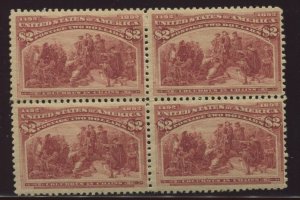 242 Columbian High Value Mint Block of 4 Stamps HV3