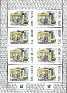 Aland 2019 Exhibition Sheet of 8 MNH Transportation Train / Tram