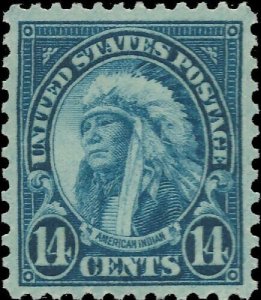 1931 14c American Indian, Dark Blue Scott 695 Mint F/VF NH