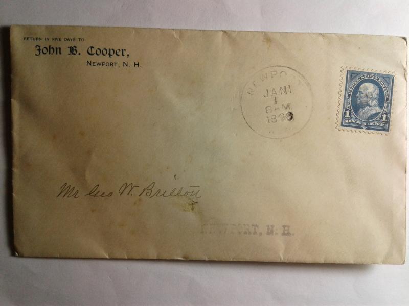 SCOTT # 219 AMERICAN POSTAL HISTORY ADVERTISEMENT  1895