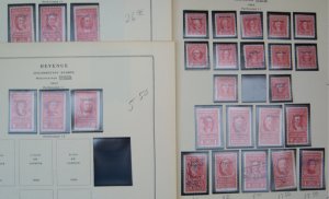 US Revenues: Documentary, R151//R734, MNH//Used, Many Reds (S19068)