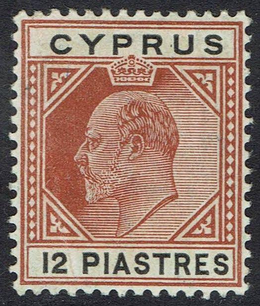 CYPRUS 1904 KEVII 12PI WMK MULTI CROWN CA 