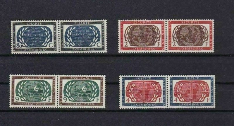 LUXEMBOURG 1955 U.N. ANNIVERSARY MNH STAMPS PAIRSSET   CAT £40  REF 4896