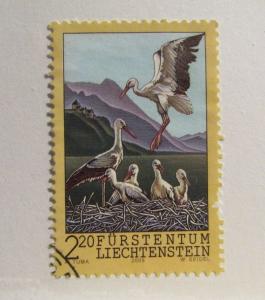 LIECHTENSTEIN Sc #1268 Θ used, birds postage stamp. fine + 