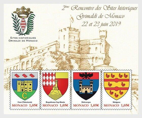 H01 Monaco 2019 Historical Sites of hte Grimaldis of Monaco  MNH Postfrisch 