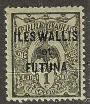 Wallis & Futuna,  #1,  mint, hinged, crease.  1920.  (f244)