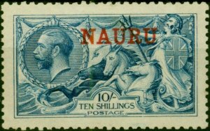 Nauru 1916 10s Deep Bright Blue SG23d Fine LMM