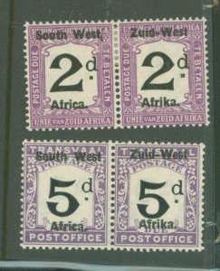 South West Africa #J2/J8 Unused Multiple