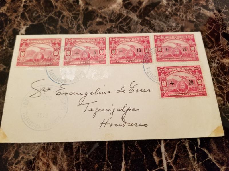 1929 Tegucigalpa Honduras First Day Cover Comp Set # CB1-CB4 Airmail