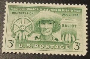 1949 3c Puerto Rico Election Scott 983 Mint NH